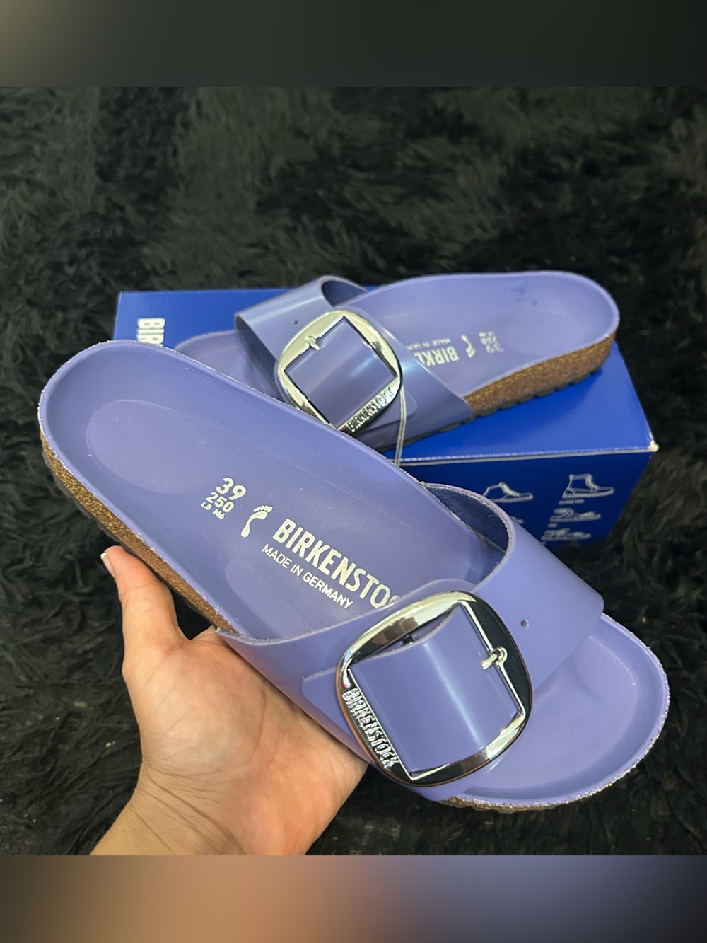 BIRKENSTOCK Madrid big buckle purple dusk leather sandals shoes women’s eur 39